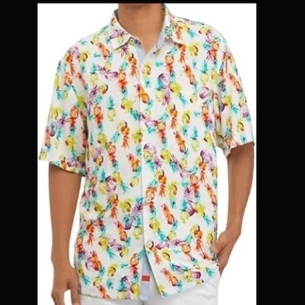 Tommy Bahama Mens Veracruz Cay Piña Party Short Sleeve Button-Up Shirt‎ - XL